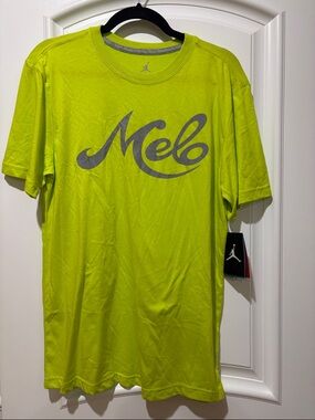 Jordan Neon Yellow Melo Short-Sleeve Performance Tee Sz M NWT